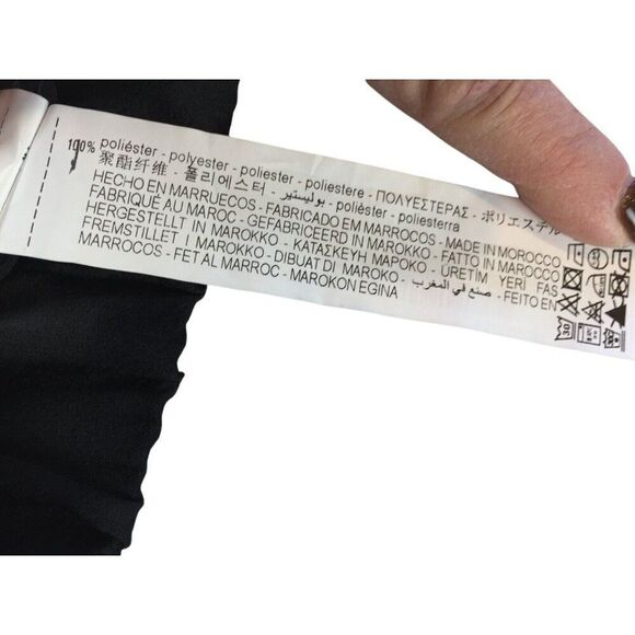 Zara Womens Pants S Black Satin Straight Leg Cargo Tactical Utility 8181/318 NWT - Picture 10 of 10